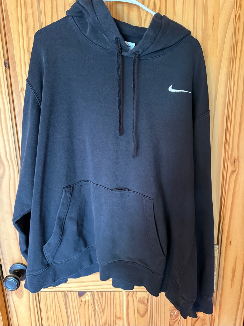 Nike Black Hooded Sweatshirt with White Swoosh